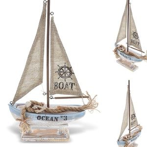 Brand New- small wood sailboat decor